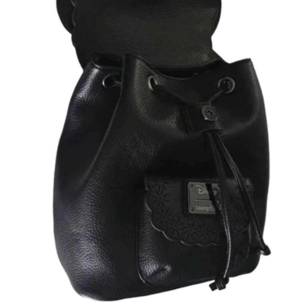 Loungefly Disney Minnie Mouse Pebble Textured Black Mini Backpack NEW